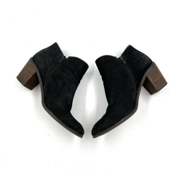 Lucky Brand Black Suede Leather Pincah 2 Studded Ankle Bootie Size 8 - Picture 5 of 9